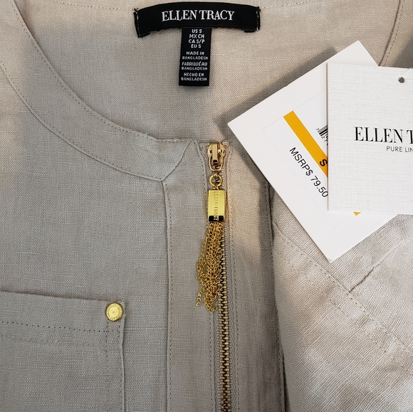 Ellen Tracy Linen Tunic - Picture 4 of 5